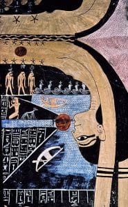English: Nut, Egyptian goddess of the sky in the tomb of Ramses VI, image by Hans Bernhard