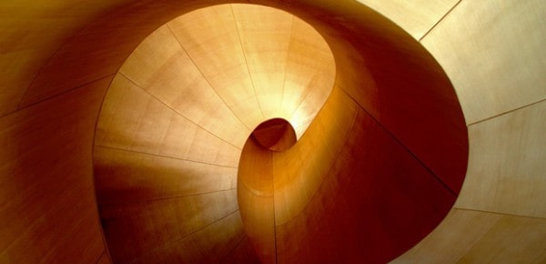 The golden spiral staircase at the AGO, photo by Ian Muttoo