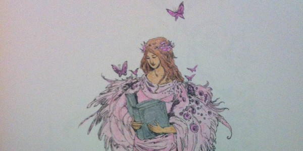 Shadowscapes Coloring Book, coloured by Marjorie Jensen