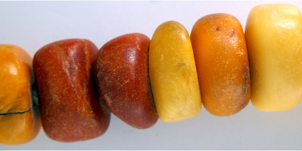 String of amber stones, photo by Ann Porteus