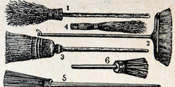 Broom closet: In or out? Brooms, image by Fondo Antiguo de la Biblioteca de la Universidad