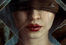 Dark Mirror Oracle Detail of Blinded to Pain, from the Dark Mirror Oracle