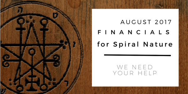 August 2017 financials for Spiral Nature Magazine Financials for Spiral Nature August 2017