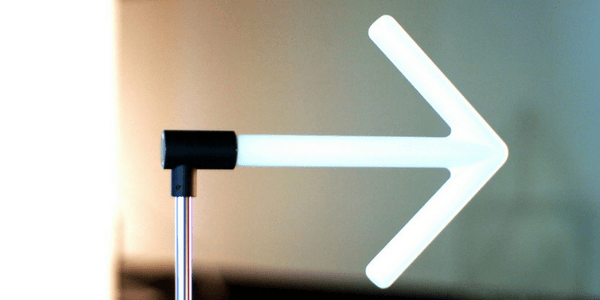 Illuminated arrow, photo by Ars Electronica