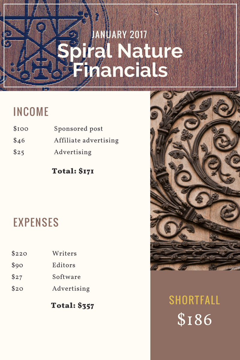 January 2017 Spiral Nature Financials