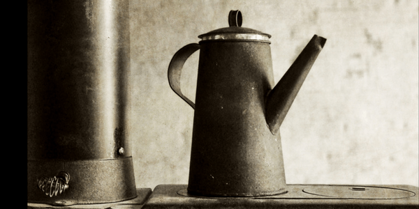 Old stove and coffee pot, photo by john brucato