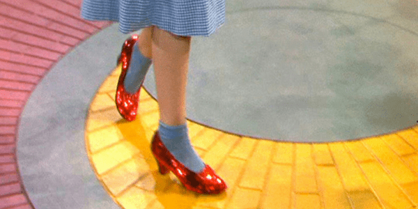 Ruby red slippers, detail from The Wizard of Oz