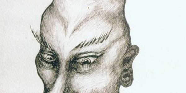 Detail from Kwaw (Idealized Self-portrait), 1935, from Aleister Crowley, courtesy of the Ordo Templi Orientis, New York, Kenneth Anger Accession