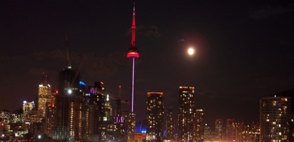 Toronto full moon, photo by Mark Watmough
