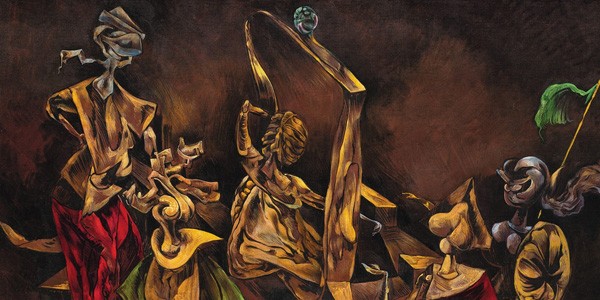 Detail from Sabbath Phantoms (Mythomania), ca. 1945, from Kurt Seligmann, courtesy of Weinstein Gallery