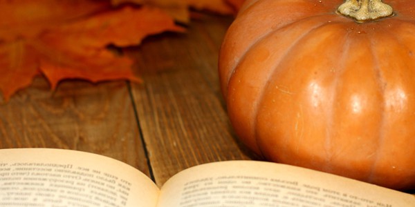 Books to read for Hallowe’en Book and pumpkin, photo by Torange
